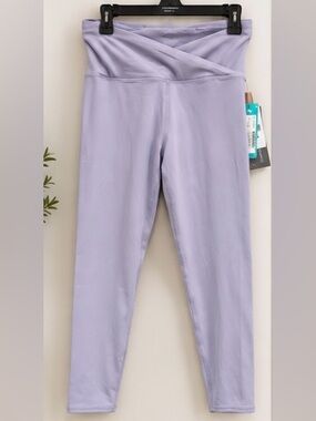 NWT Threads 4 Thought Gwen Cross Waist Capri Leggings Purple M